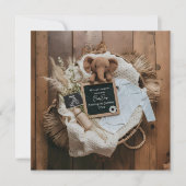 Schattigee Boho Rustic zwangerschapsaankondiging Feestdagenkaart (Voorkant)