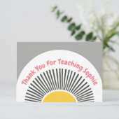 Schattigee Boho Sun Leraar Waardering Bedankkaart (Staand voorkant)