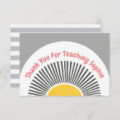 Schattigee Boho Sun Leraar Waardering Bedankkaart (Voorkant / Achterkant)