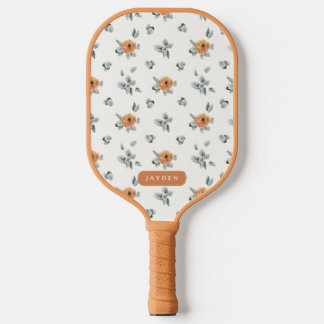 Schattigee Boho Terracotta Bloemen Groen Aangepast Pickleball Paddle