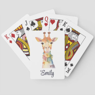 Schattigee boho waterverf hippie giraffe ontwerp pokerkaarten