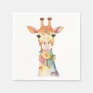 Schattigee boho waterverf hippie giraffe ontwerp servet