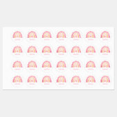 Schattigee Boho Waterverf Regenboog in Roze strijk Labels (Vel)