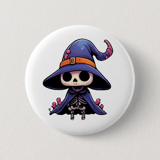 Schattigee Bone Witch Button - Gotische Kawaii Pin (Voorkant)