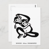 Schattigee BONOBO - Chimpansee - Primaat - Aap - Briefkaart (Voorkant / Achterkant)