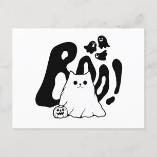Schattigee Boo Cat Halloween Feestdagenkaart