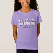 Schattigee Boo Ghost Halloween aangepaste naam of  T-shirt (Voorkant)
