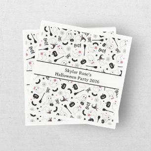 Schattigee Boo Spooky Ghost Halloween Pink Girl Servet