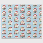 Schattigee Bookish Santa Claus Cadeaupapier (Vlak)