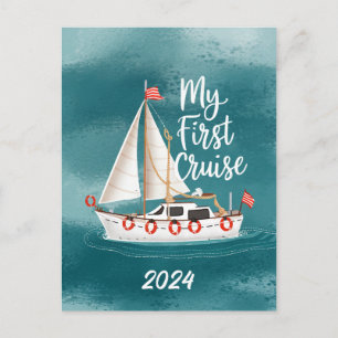 Schattigee boot - Mijn eerste cruise - Custom Feestdagenkaart