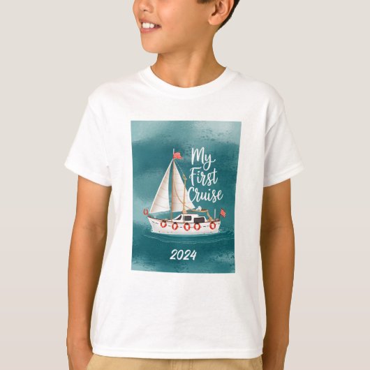 Schattigee boot - Mijn eerste cruise - Custom T-shirt (Voorkant)