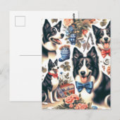 Schattigee  Border Collie Illustratie Briefkaart (Voorkant / Achterkant)