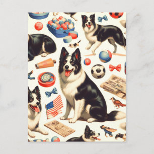  Schattigee Border Collie Illustratie Briefkaart