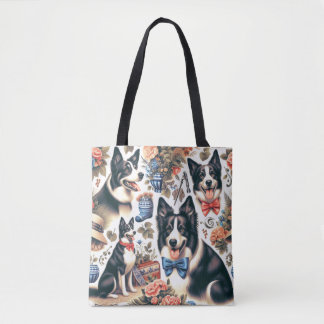 Schattigee  Border Collie Illustratie Draagtas