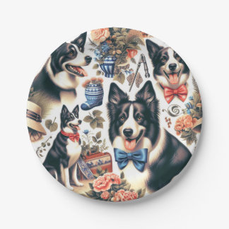 Schattigee  Border Collie Illustratie Papieren Bordje