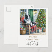 Schattigee Border Collie kerstvakantie Briefkaart (Voorkant / Achterkant)