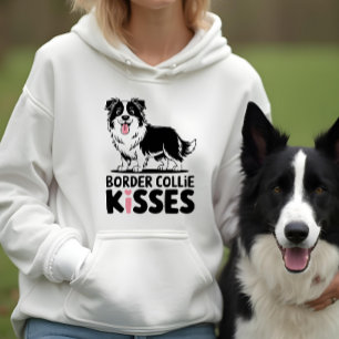 Schattigee Border Collie Kust Cartoon Puppy Honden Hoodie