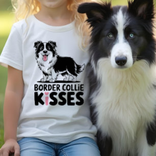 Schattigee Border Collie Kust Cartoon Puppy Honden T-shirt