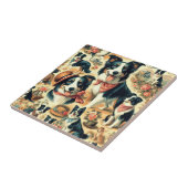 Schattigee Border Collie naadloos Tegeltje (Zijkant)