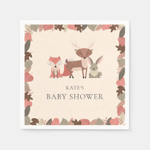 Schattigee Bos Dieren Baby shower Sprinkle Servet