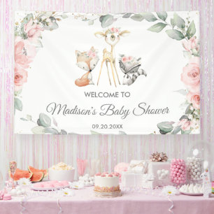 Schattigee bosdieren bloemendieren Baby shower ach Spandoek