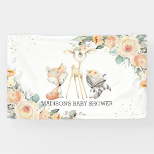 Schattigee bosdieren bloemendieren Baby shower ach Spandoek