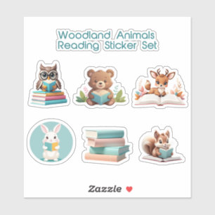 Schattigee bosdieren die boeken lezen Verhaallijn Sticker