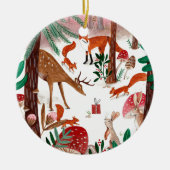 Schattigee bosdieren kerst keramisch ornament (Voorkant)