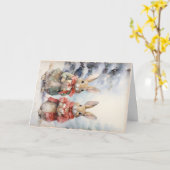 Schattigee bosdieren kerstgroet kaart (Gele Bloem)