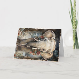 Schattigee bosdieren kerstgroet kaart