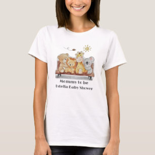 Schattigee bosdieren mama wordt Baby shower T-shirt