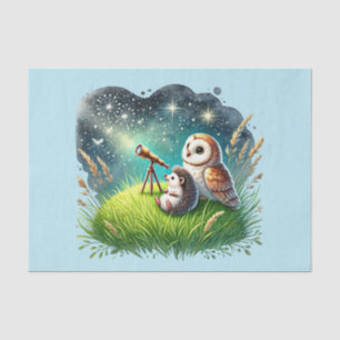 Schattigee bosdieren ontkoppelen uil egel tissuepapier