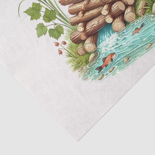 Schattigee bosdieren ontkoppelingsbever tissuepapier (Detail)