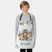 Schattigee bosdieren pijnbomen kleine kok schort (Gedragen)