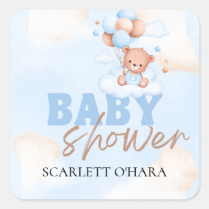 Schattigee bosdieren rustiek groen Baby Vierkante Sticker