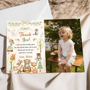 Schattigee bosdieren Verjaardag Dankjewel Card Kaart
