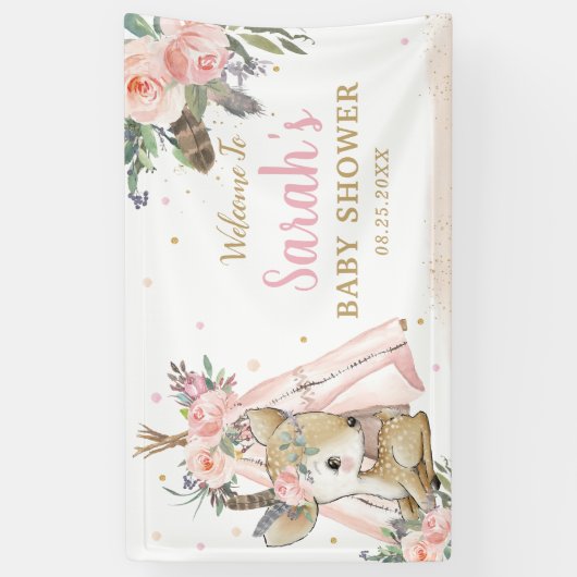 Schattigee bosherten Boho Tribal Welkom Achtergron Spandoek (Verticaal)