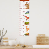 Schattigee bosrijke diergroeikaarten poster (Keuken)