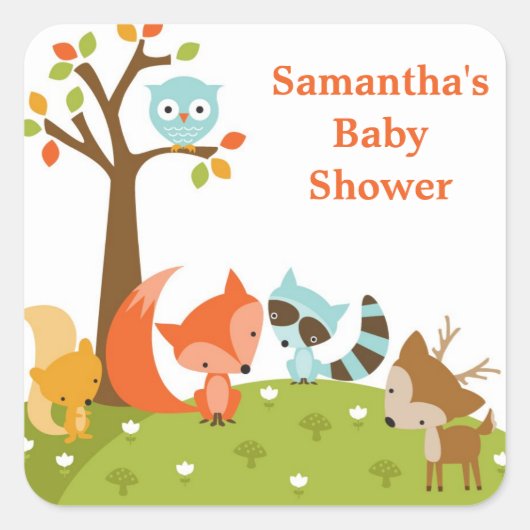 Schattigee bosrijke dierlijke Stickers (Voorkant)