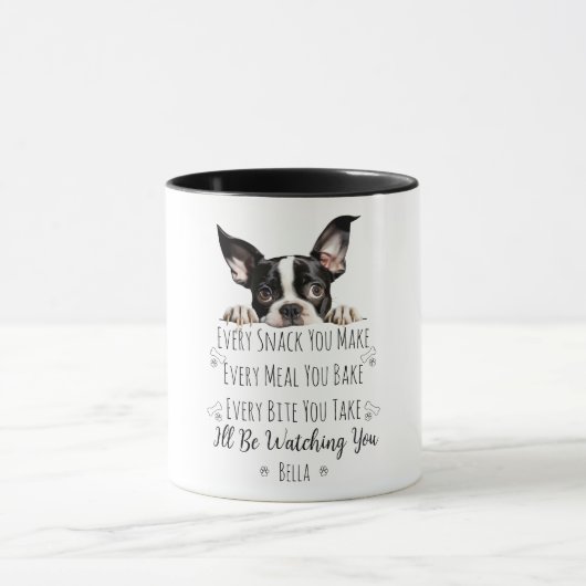 Schattigee Boston Terrier Dog Funny Custom Mok (Midden)