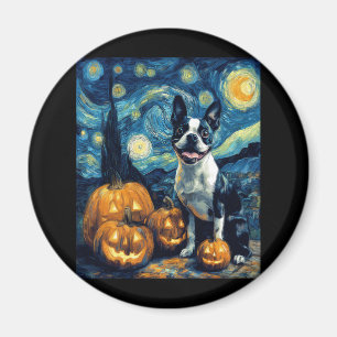 Schattigee Boston Terrier Dog Halloween Jack O Lan Magneet