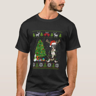 Schattigee Boston Terrier Dog Santa Hat Lelijke Sw T-shirt