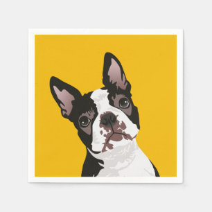 Schattigee Boston Terrier Dog voor Boston Terrier- Servet