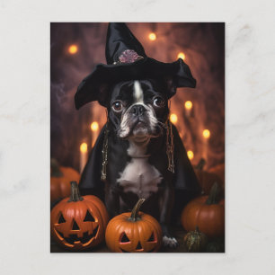 Schattigee Boston Terrier Halloween Briefkaart