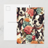 Schattigee Boston Terrier Illustratie Briefkaart (Voorkant / Achterkant)