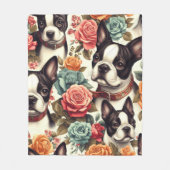 Schattigee Boston Terrier Illustratie Fleece Deken (Voorkant)