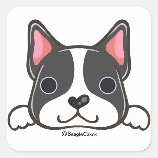 Schattigee Boston Terrier Sticker (Voorkant)