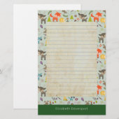 Schattigee boswezens dierlijk patroon gevoerd briefpapier (Voorkant / Achterkant)