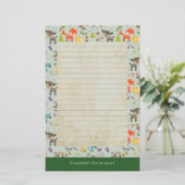 Schattigee boswezens dierlijk patroon gevoerd briefpapier (Staand voorkant)