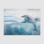 Schattigee Bottlenose Dolfijn Waterverf Decoupage Tissuepapier (Voorkant)